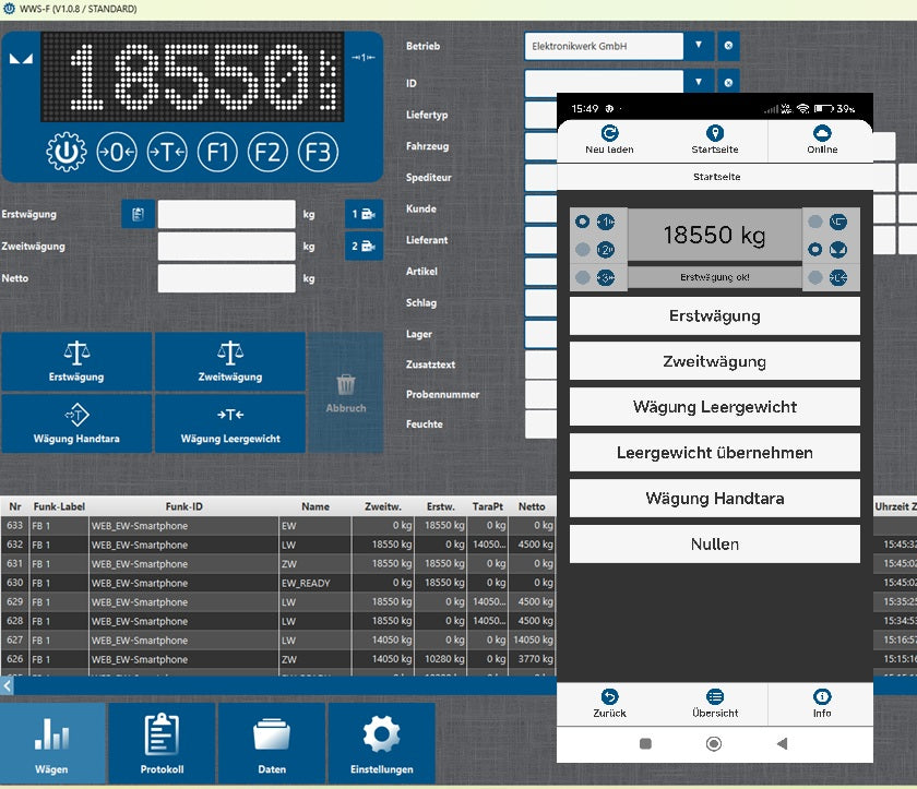 WebApp WWS-Remote: Die smarte Lösung zur Bedienung Ihrer Fahrzeugwaage