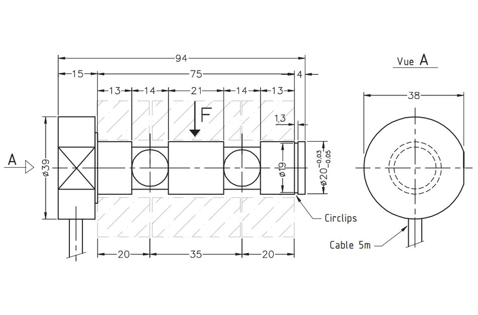 Kraftmessbolzen M15 20...200kg