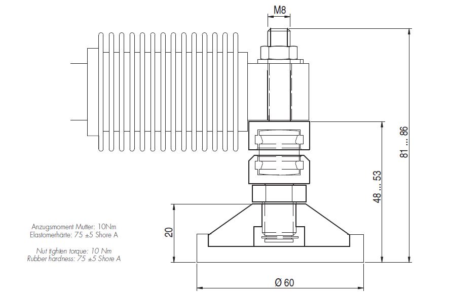 Lastfuss LFD für Wägezelle F60X