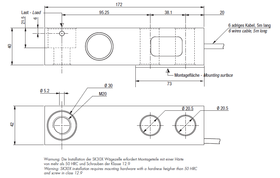 Wägezelle SK30X 5T 3...5t